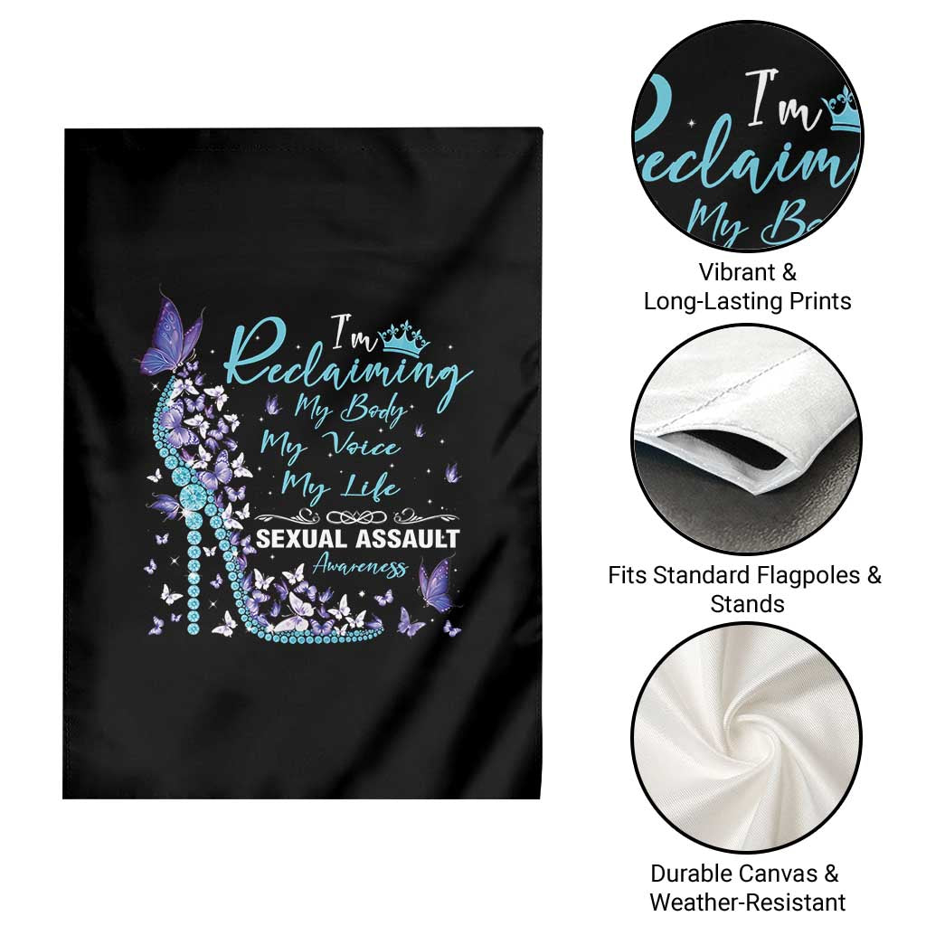 Sexual Assault Awareness Garden Flag I Am Reclaiming My Body My Voice My Life TS14 Print Your Wear