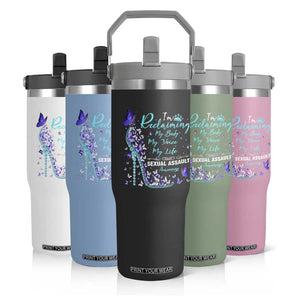 Sexual Assault Awareness Flip Straw Tumbler I Am Reclaiming My Body My Voice My Life TS14 Print Your Wear