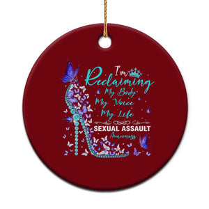 Sexual Assault Awareness Ceramic Ornament I Am Reclaiming My Body My Voice My Life TS14 1pc Red Print Your Wear