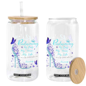 Sexual Assault Awareness Glass Can I Am Reclaiming My Body My Voice My Life TS14 Print Your Wear