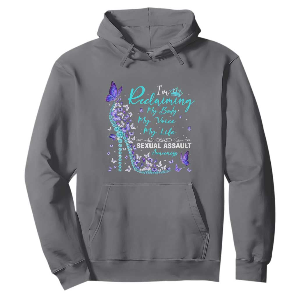 Sexual Assault Awareness Hoodie I Am Reclaiming My Body My Voice My Life TS14 Charcoal Print Your Wear