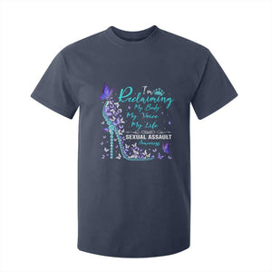 Sexual Assault Awareness T Shirt For Kid I Am Reclaiming My Body My Voice My Life TS14 Navy Print Your Wear