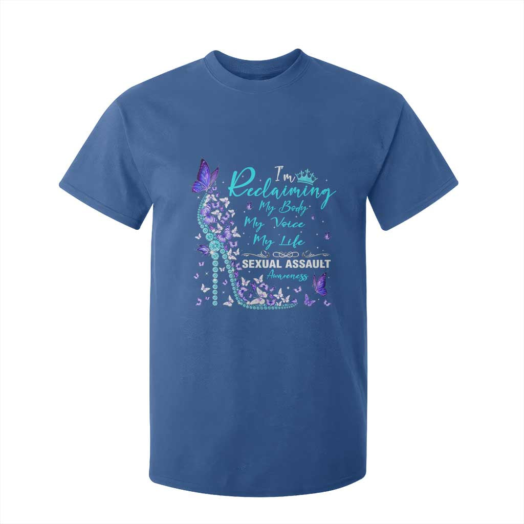Sexual Assault Awareness T Shirt For Kid I Am Reclaiming My Body My Voice My Life TS14 Royal Blue Print Your Wear