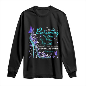 Sexual Assault Awareness Long Sleeve Shirt I Am Reclaiming My Body My Voice My Life TS14 Black Print Your Wear