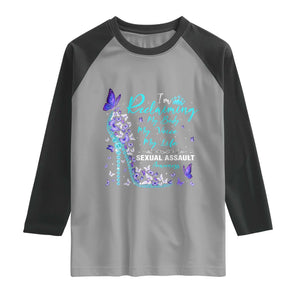 Sexual Assault Awareness Raglan Shirt I Am Reclaiming My Body My Voice My Life TS14 Sport Gray Black Print Your Wear