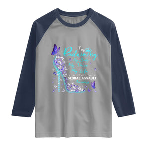 Sexual Assault Awareness Raglan Shirt I Am Reclaiming My Body My Voice My Life TS14 Sport Gray Navy Print Your Wear
