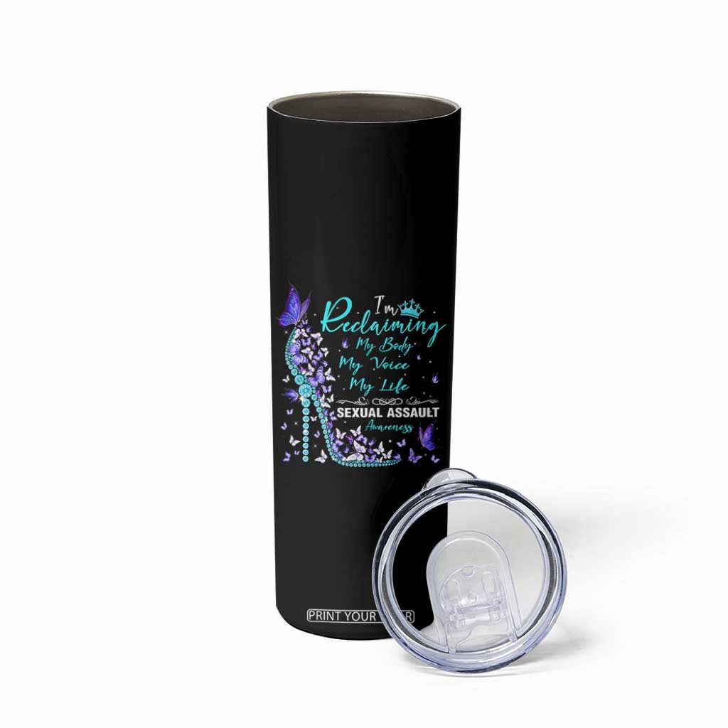 Sexual Assault Awareness Skinny Tumbler I Am Reclaiming My Body My Voice My Life TS14 Print Your Wear