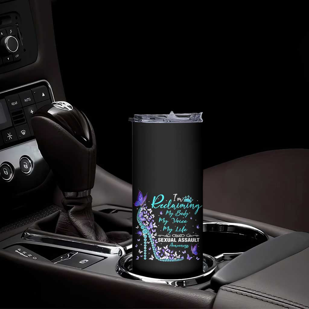Sexual Assault Awareness Skinny Tumbler I Am Reclaiming My Body My Voice My Life TS14 Print Your Wear