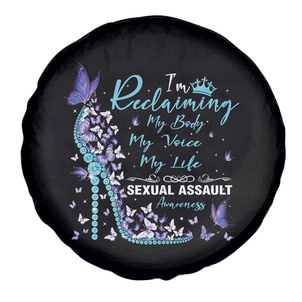 Sexual Assault Awareness Spare Tire Cover I Am Reclaiming My Body My Voice My Life TS14 Print Your Wear