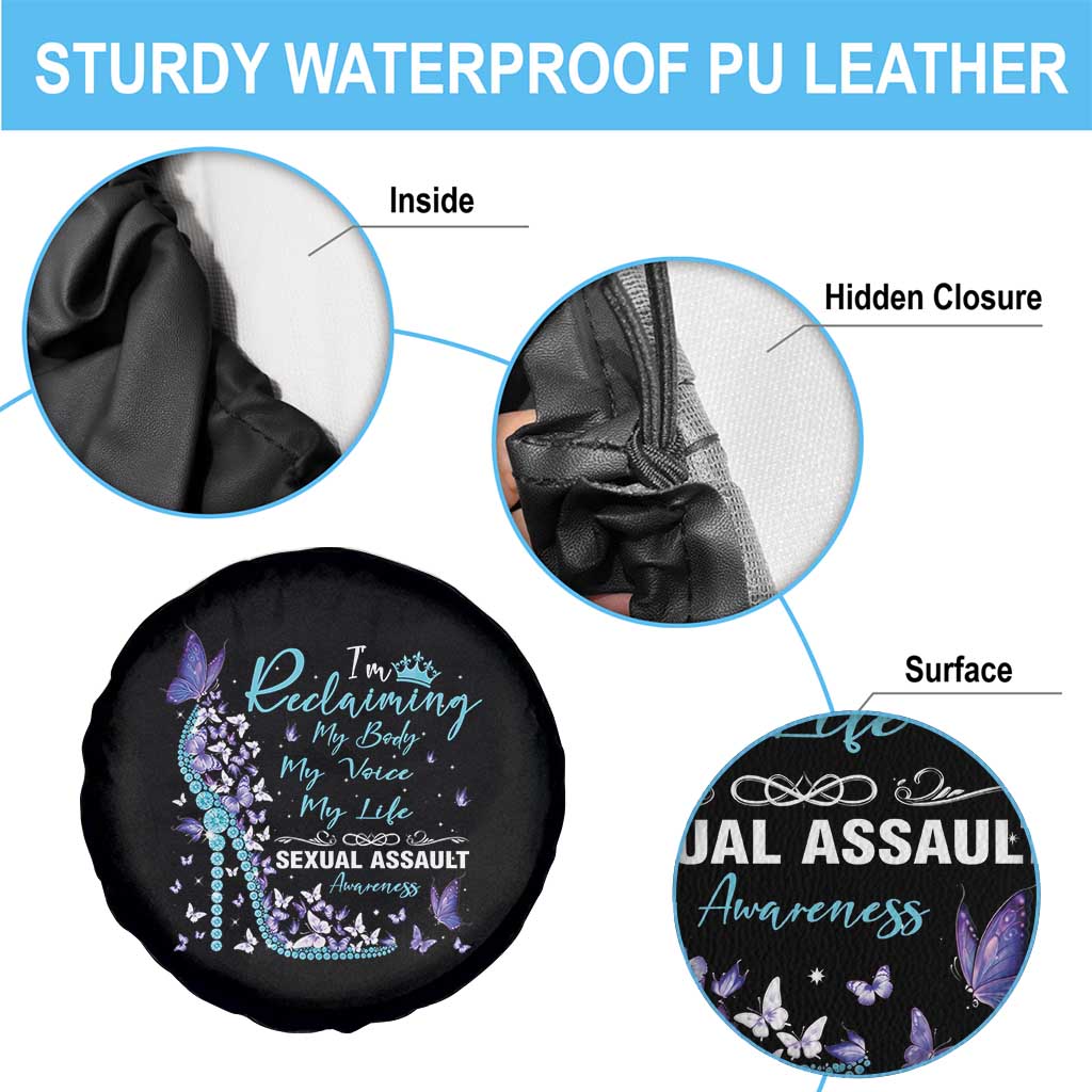 Sexual Assault Awareness Spare Tire Cover I Am Reclaiming My Body My Voice My Life TS14 Print Your Wear