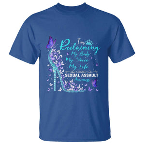 Sexual Assault Awareness T Shirt I Am Reclaiming My Body My Voice My Life TS14 Royal Blue Print Your Wear