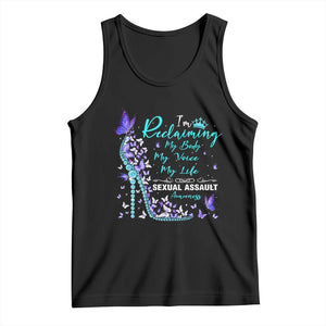 Sexual Assault Awareness Tank Top I Am Reclaiming My Body My Voice My Life TS14 Black Print Your Wear