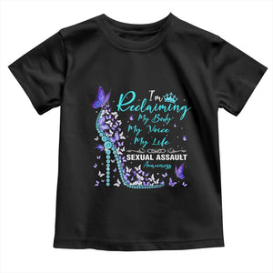 Sexual Assault Awareness Toddler T Shirt I Am Reclaiming My Body My Voice My Life TS14 Black Print Your Wear
