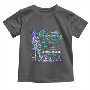 Sexual Assault Awareness Toddler T Shirt I Am Reclaiming My Body My Voice My Life TS14 Dark Heather Print Your Wear