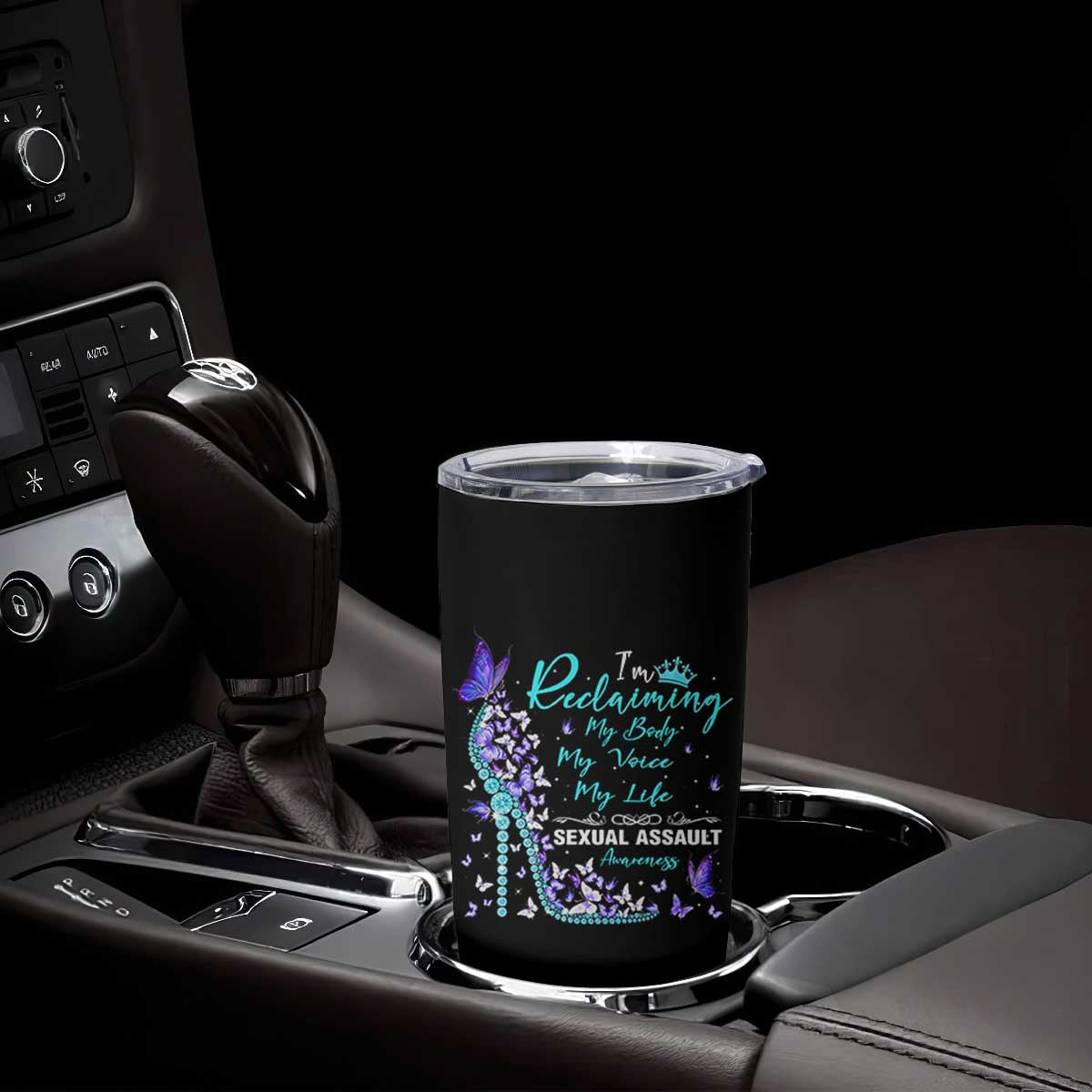Sexual Assault Awareness Tumbler Cup I Am Reclaiming My Body My Voice My Life TS14 Print Your Wear