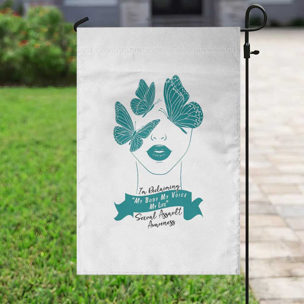 Sexual Assault Awareness Month Garden Flag I Am Reclaiming My Body My Voice My Life TS14 Print Your Wear