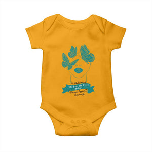 Sexual Assault Awareness Month Baby Onesie I Am Reclaiming My Body My Voice My Life TS14 Gold Print Your Wear
