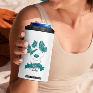 Sexual Assault Awareness Month 4 in 1 Can Cooler Tumbler I Am Reclaiming My Body My Voice My Life TS14 Print Your Wear