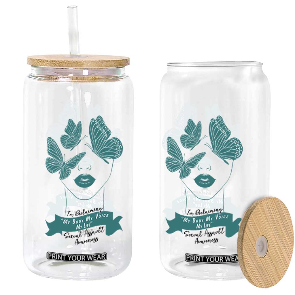 Sexual Assault Awareness Month Glass Can I Am Reclaiming My Body My Voice My Life TS14 Print Your Wear