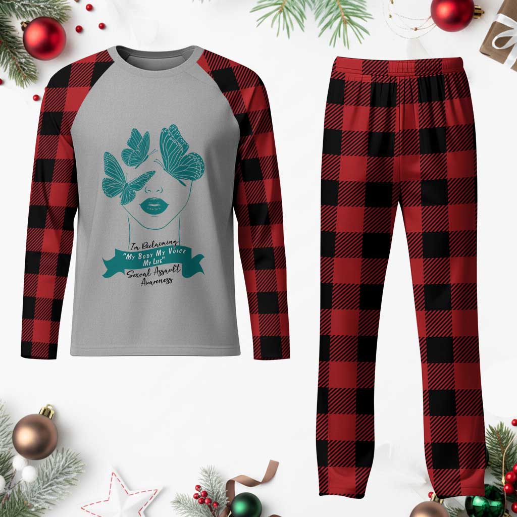 Sexual Assault Awareness Month Plaid Pajama Set I Am Reclaiming My Body My Voice My Life TS14 Buffalo Plaid Print Your Wear