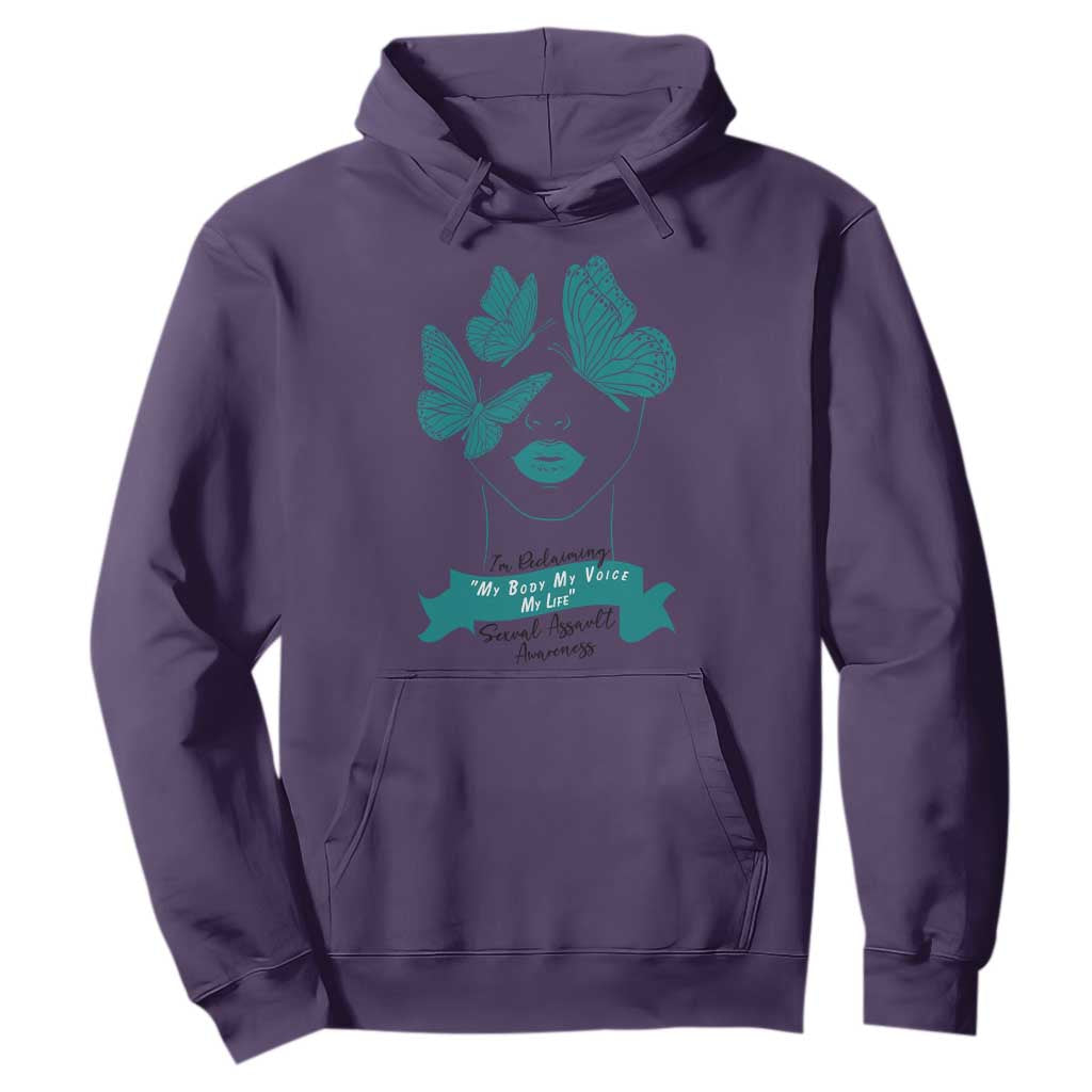 Sexual Assault Awareness Month Hoodie I Am Reclaiming My Body My Voice My Life TS14 Purple Print Your Wear