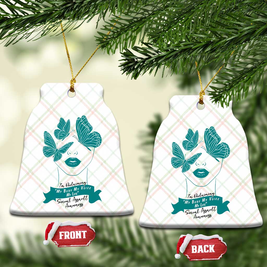 Sexual Assault Awareness Month Ceramic Ornament I Am Reclaiming My Body My Voice My Life TS14 Print Your Wear