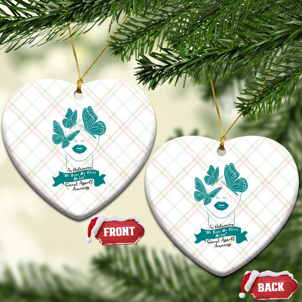 Sexual Assault Awareness Month Ceramic Ornament I Am Reclaiming My Body My Voice My Life TS14 Print Your Wear