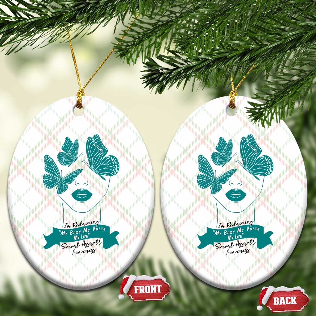 Sexual Assault Awareness Month Ceramic Ornament I Am Reclaiming My Body My Voice My Life TS14 Print Your Wear