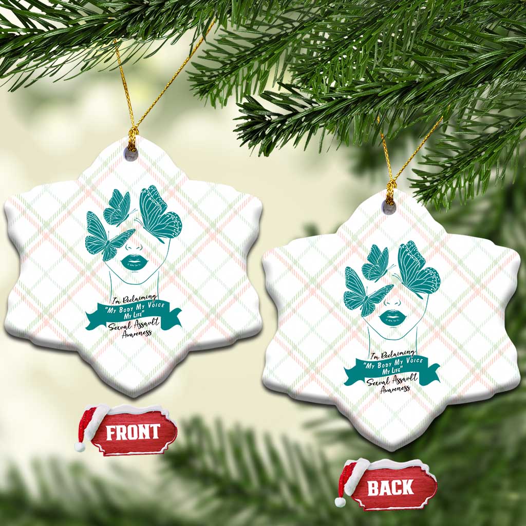 Sexual Assault Awareness Month Ceramic Ornament I Am Reclaiming My Body My Voice My Life TS14 Print Your Wear