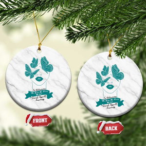 Sexual Assault Awareness Month Ceramic Ornament I Am Reclaiming My Body My Voice My Life TS14 1pc White Marble Print Your Wear