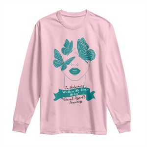Sexual Assault Awareness Month Long Sleeve Shirt I Am Reclaiming My Body My Voice My Life TS14 Light Pink Print Your Wear