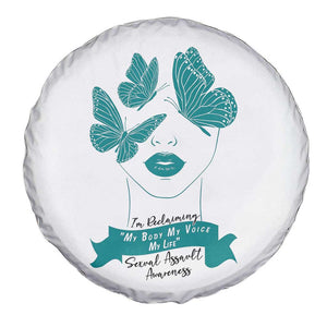 Sexual Assault Awareness Month Spare Tire Cover I Am Reclaiming My Body My Voice My Life TS14 Print Your Wear