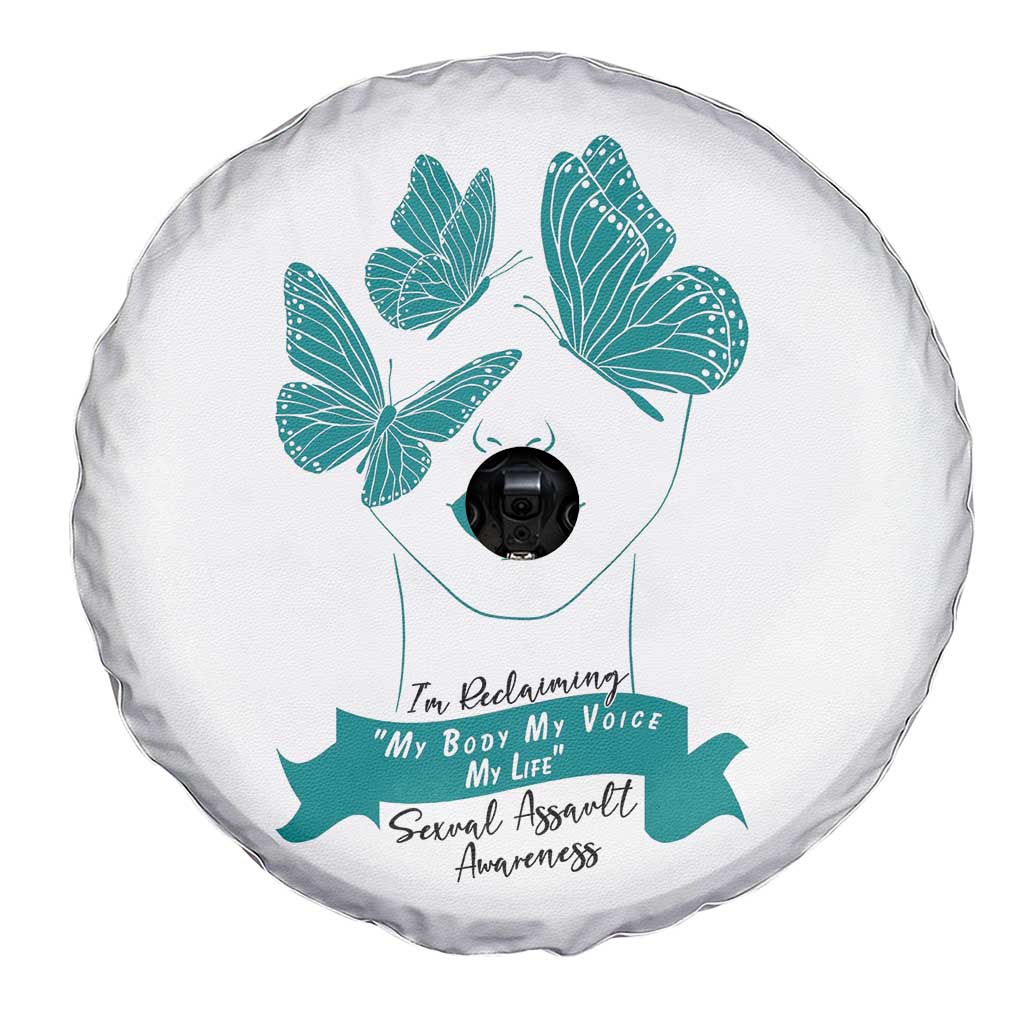 Sexual Assault Awareness Month Spare Tire Cover I Am Reclaiming My Body My Voice My Life TS14 Print Your Wear