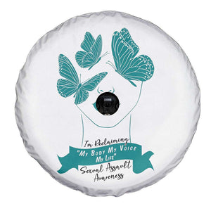 Sexual Assault Awareness Month Spare Tire Cover I Am Reclaiming My Body My Voice My Life TS14 Print Your Wear