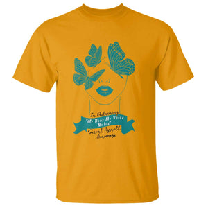Sexual Assault Awareness Month T Shirt I Am Reclaiming My Body My Voice My Life TS14 Gold Print Your Wear