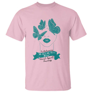 Sexual Assault Awareness Month T Shirt I Am Reclaiming My Body My Voice My Life TS14 Light Pink Print Your Wear