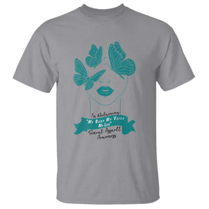 Sexual Assault Awareness Month T Shirt I Am Reclaiming My Body My Voice My Life TS14 Sport Gray Print Your Wear