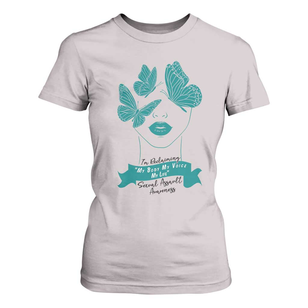 Sexual Assault Awareness Month T Shirt For Women I Am Reclaiming My Body My Voice My Life TS14 Ice Gray Print Your Wear