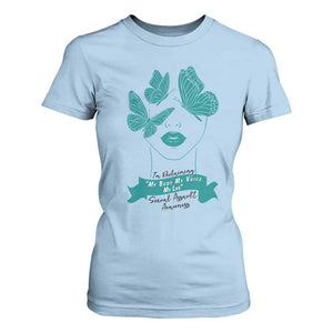 Sexual Assault Awareness Month T Shirt For Women I Am Reclaiming My Body My Voice My Life TS14 Light Blue Print Your Wear