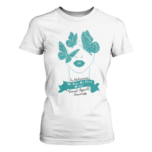 Sexual Assault Awareness Month T Shirt For Women I Am Reclaiming My Body My Voice My Life TS14 White Print Your Wear