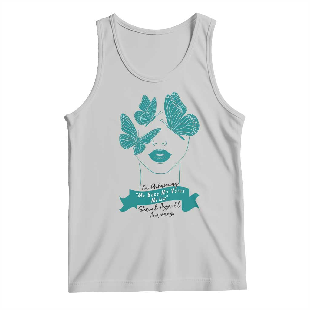 Sexual Assault Awareness Month Tank Top I Am Reclaiming My Body My Voice My Life TS14 Ash Print Your Wear