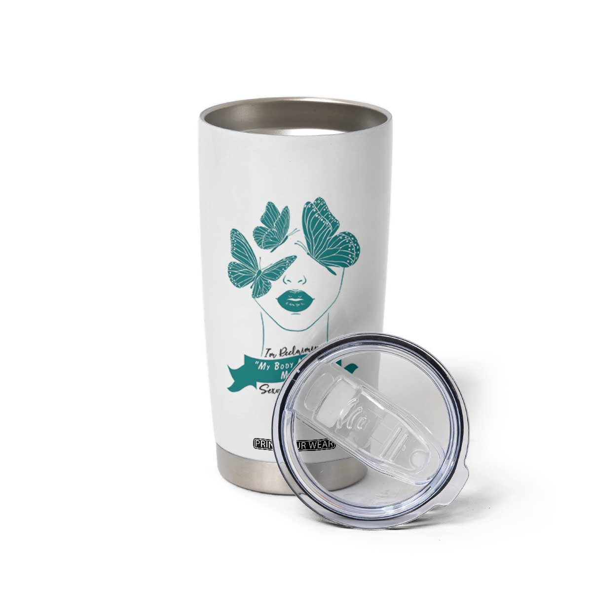 Sexual Assault Awareness Month Tumbler Cup I Am Reclaiming My Body My Voice My Life TS14 Print Your Wear