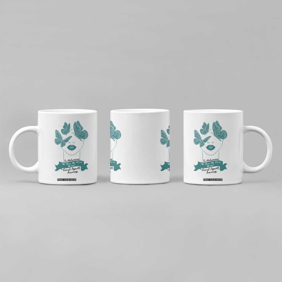 Sexual Assault Awareness Month Coffee Mug I Am Reclaiming My Body My Voice My Life TS14 Print Your Wear