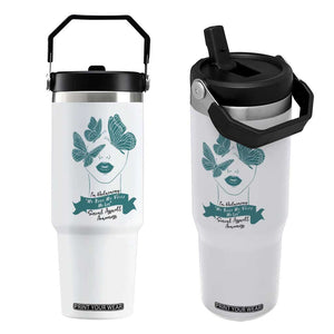 Sexual Assault Awareness Month Flip Straw Tumbler I Am Reclaiming My Body My Voice My Life TS14 One Size: 30 oz White Print Your Wear