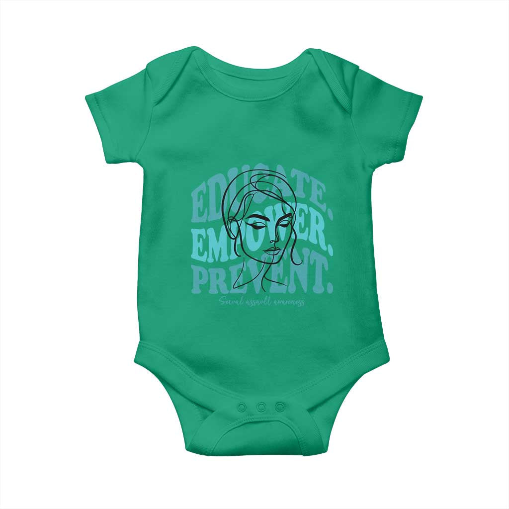 Sexual Assault Awareness Prevention Baby Onesie Educate Empower Prevent Women's Right TS14 Irish Green Print Your Wear