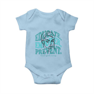 Sexual Assault Awareness Prevention Baby Onesie Educate Empower Prevent Women's Right TS14 Light Blue Print Your Wear