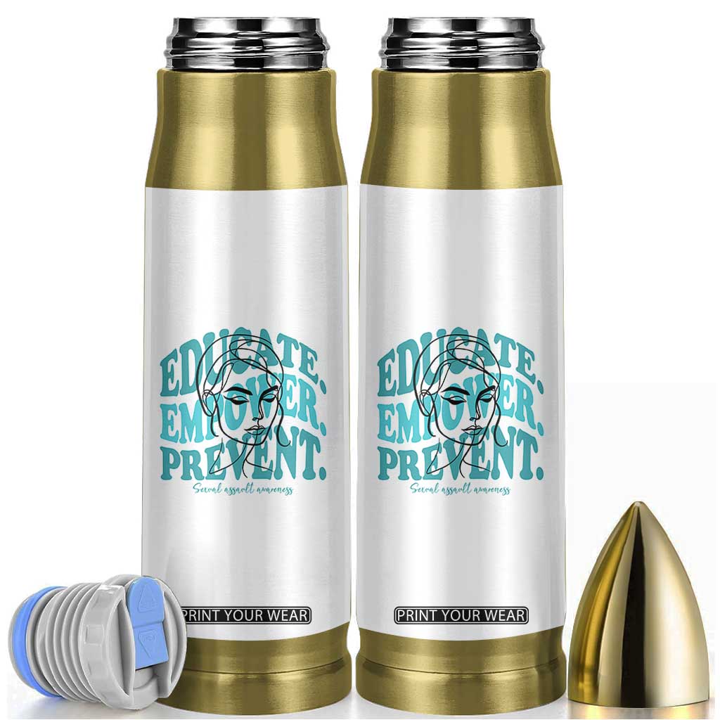 Sexual Assault Awareness Prevention Bullet Tumbler Educate Empower Prevent Women's Right TS14 White Print Your Wear