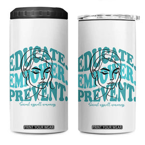 Sexual Assault Awareness Prevention 4 in 1 Can Cooler Tumbler Educate Empower Prevent Women's Right TS14 One Size: 16 oz White Print Your Wear