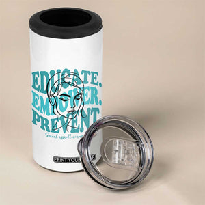 Sexual Assault Awareness Prevention 4 in 1 Can Cooler Tumbler Educate Empower Prevent Women's Right TS14 Print Your Wear