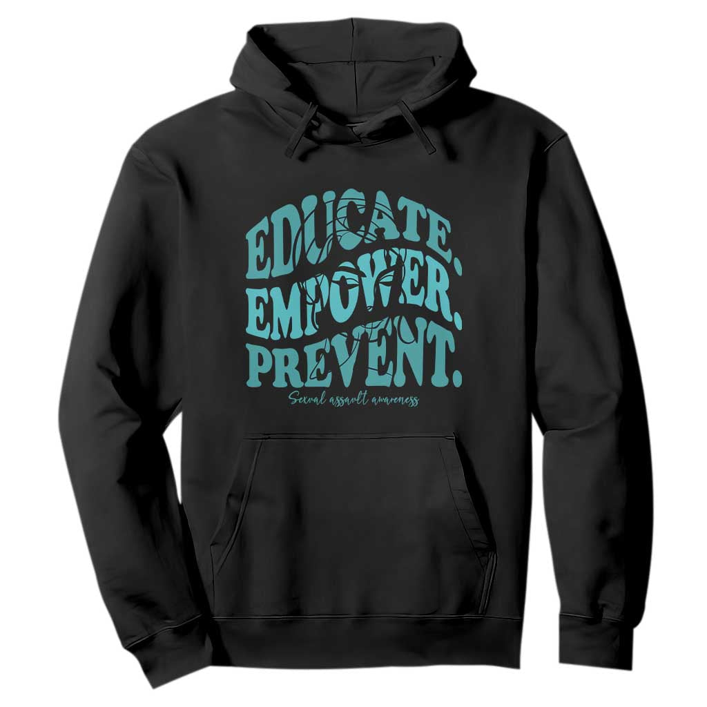 Sexual Assault Awareness Prevention Hoodie Educate Empower Prevent Women's Right TS14 Black Print Your Wear
